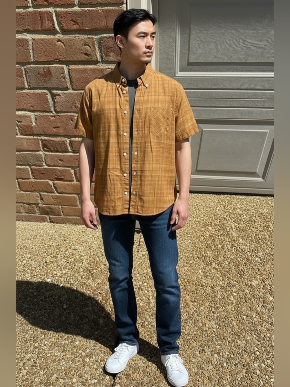 Billy Reid Plaid Short Sleeve Button Up